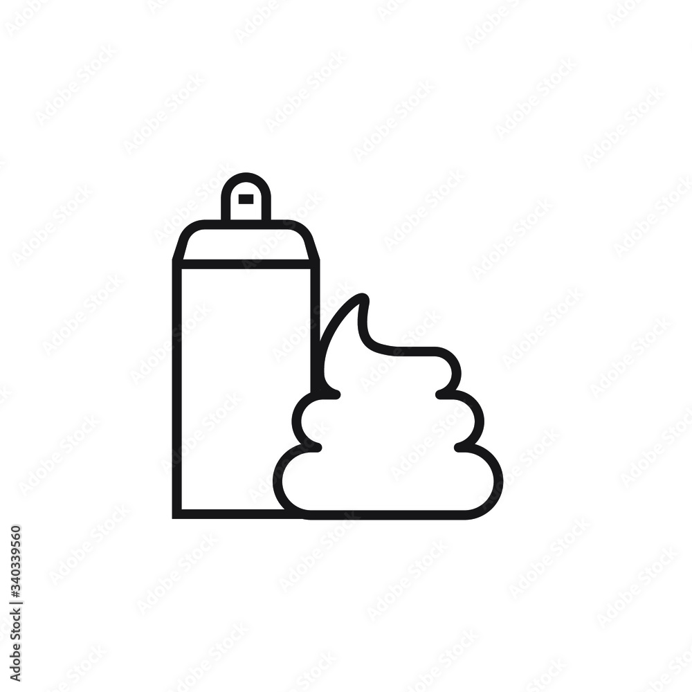 hair foam icon vector outline design isolated on white background hair foam icon vector outline design isolated on white background