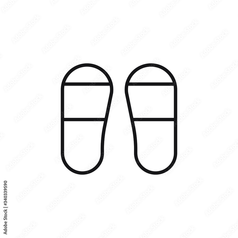 flip flop icon vector outline design isolated on white background flip flop icon vector outline design isolated on white background