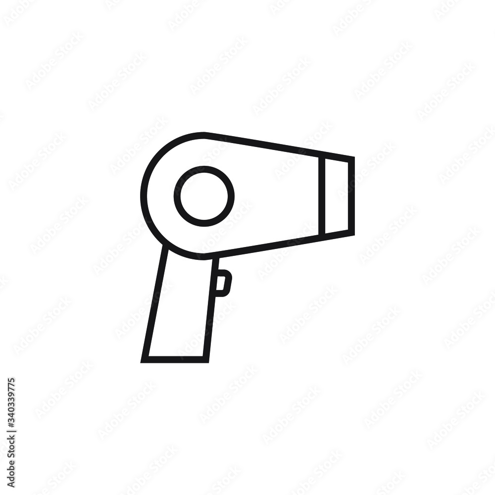 hairdryer icon vector outline design isolated on white background hairdryer icon vector outline design isolated on white background