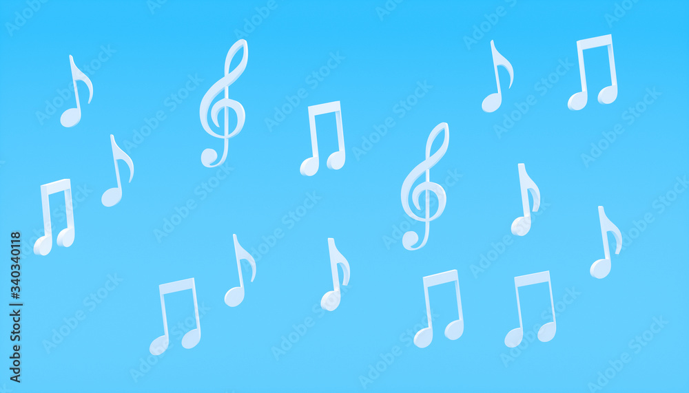 white musical notes on a blue background white musical notes on a blue background