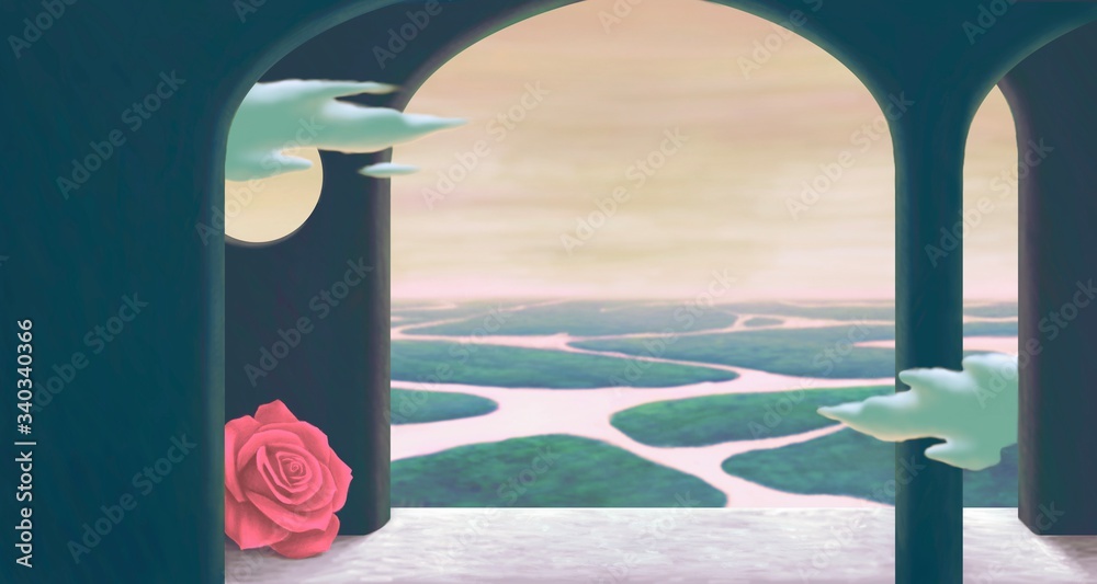 Εκτύπωση καμβά Surreal gate to nature painting