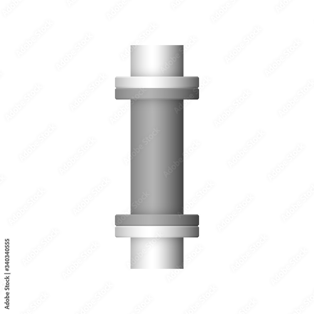 Pipe vector. Made from steel or metal connection by flange fitting fixing by screw and bolt. Part for pipeline construction to transportation oil and gas in industry, water in plumbing and irrigation. Pipe vector. Made from steel or metal connection by flange fitting fixing by screw and bolt. Part for pipeline construction to transportation oil and gas in industry, water in plumbing and irrigation.