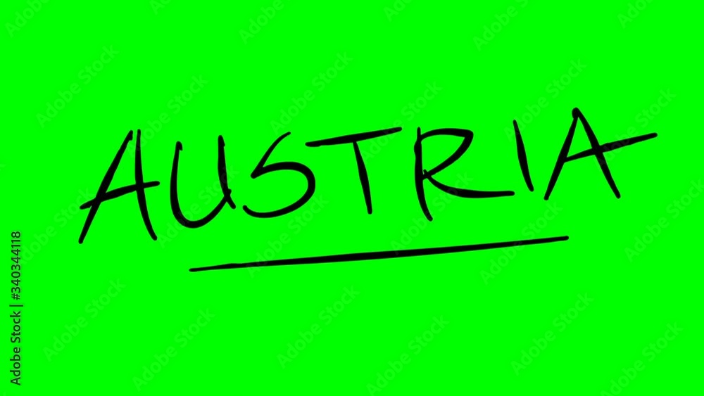 Austria drawing text on green background Austria drawing text on green background