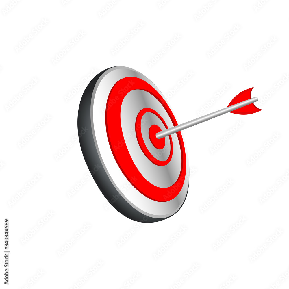 Mission icon or business goal logo in red design concept on an isolated white background. EPS 10 vector. Mission icon or business goal logo in red design concept on an isolated white background. EPS 10 vector.