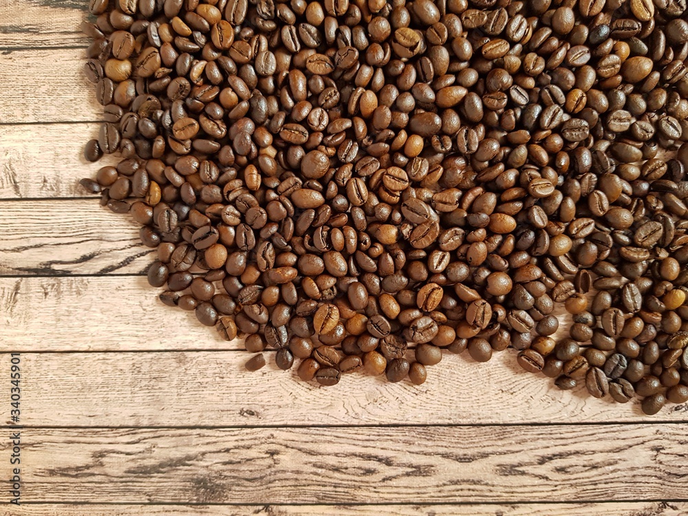 Coffee beans on the table Coffee beans on the table