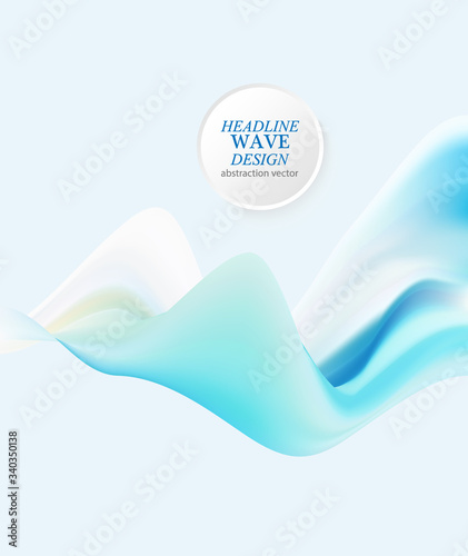 Abstract smooth color wave vector. Curve flow blue motion illustration. Smoke design.
