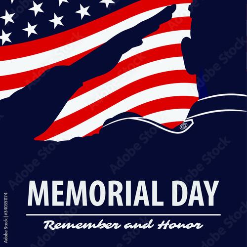 Photo Memorial day poster template