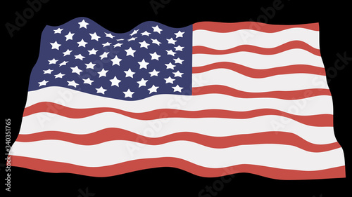 Flag of USA. American Flag paper design. Vector illustration.