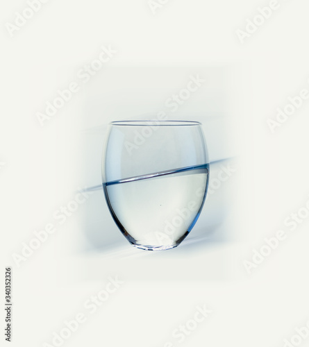 Isolated glass with transparent liquid