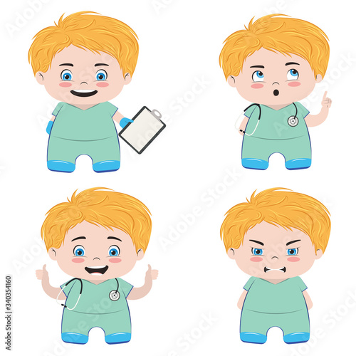 Male medical staff in scrubs