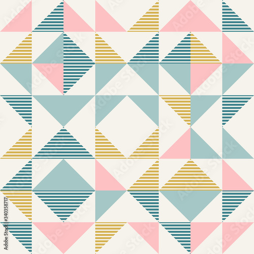 Abstract geometry in retro colors, diamond shapes geo pattern