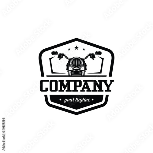 Black Classic Motorcycle Badge Illustration Graphic Design Emblem Logo