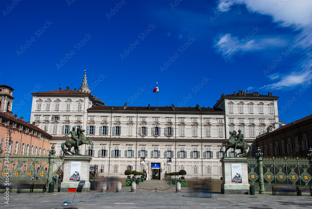 The entrance to the Royal Palace of Turin in Italy