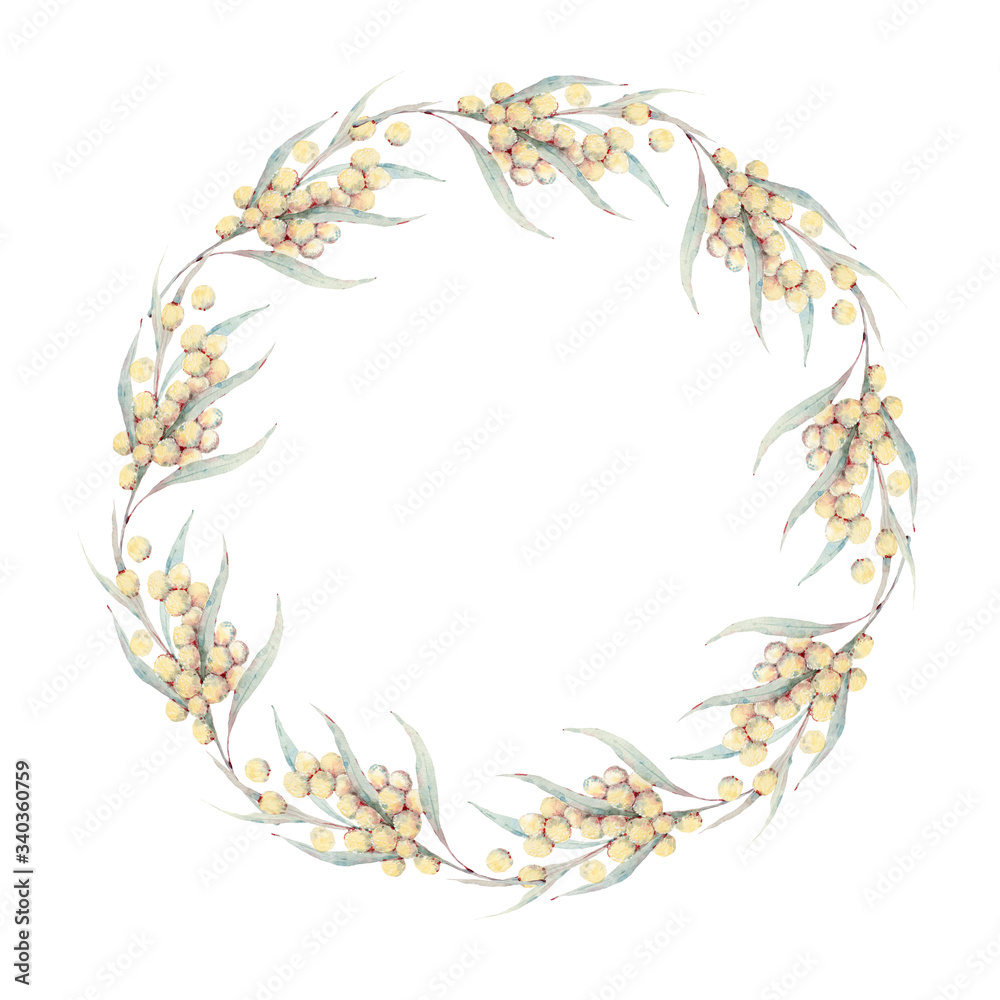 watercolor flower circle frame. watercolor flower circle frame.