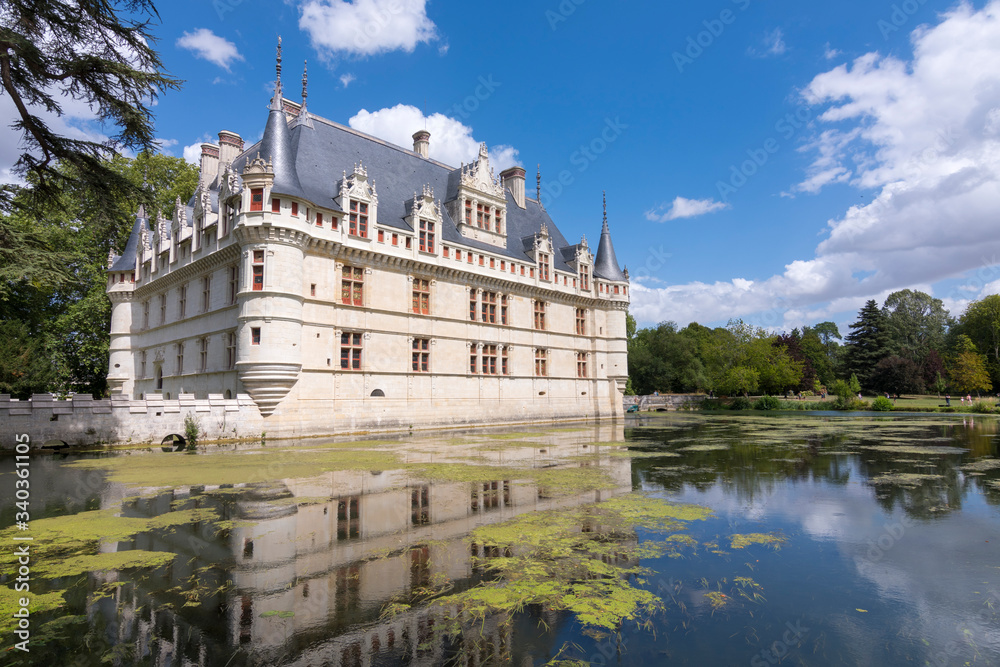 External view of Azay-le-Rideau castle in the Loire Valley, France (Europe) External view of Azay-le-Rideau castle in the Loire Valley, France (Europe)