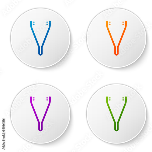 Color Medical tweezers icon isolated on white background. Medicine and health. Anatomical tweezers. Set icons in circle buttons. Vector Illustration