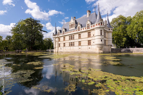 External view of Azay-le-Rideau castle in the Loire Valley, France (Europe)