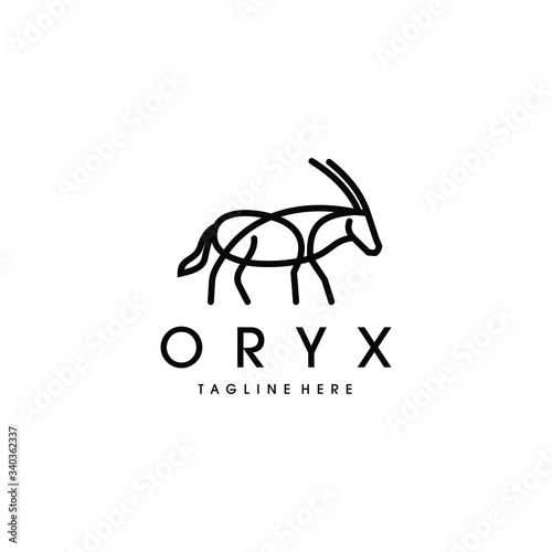 Oryx  logo vector design. Awesome a oryx arabian logo. A oryx animal logotype.