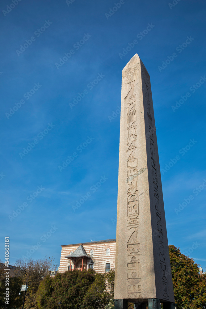 The Egyptian Obelisk and the Serpent Column, Sultan Ahmet Square, Istanbul, Turkey 
