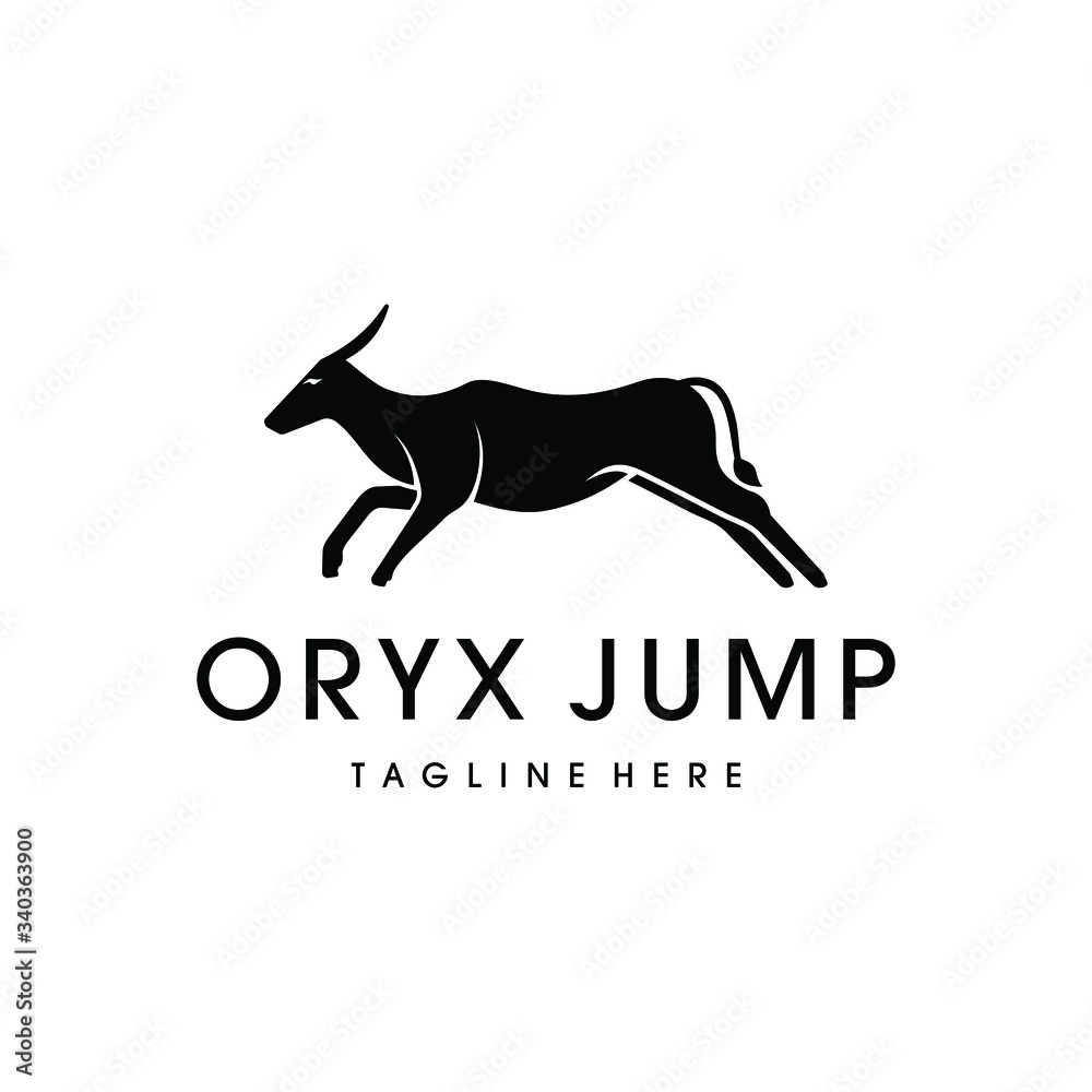 Naklejka Oryx logo vector design. Awesome a oryx arabian logo. A oryx animal logotype.