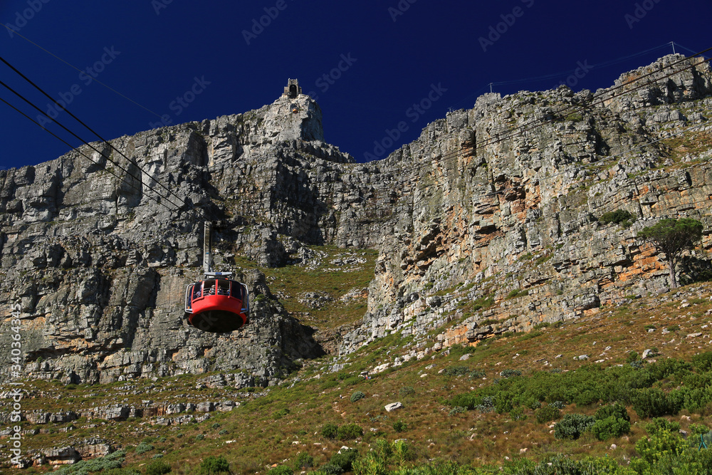 Table Mountain and Table Mountain Aerial Cableway, Cape Town, South Africa