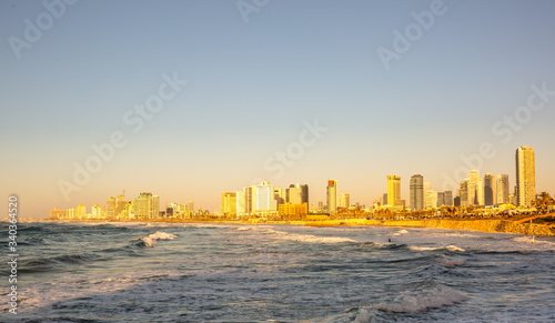 Panorama of the Mediterranean waterfront in Tel Aviv © Subodh