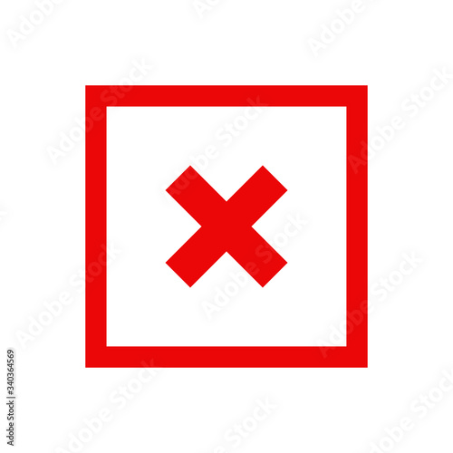 cross vector icon, false or wrong icon vector illustration