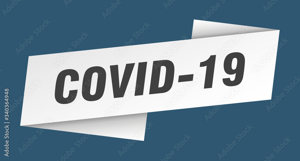 covid-19 banner template. covid-19 ribbon label sign covid-19 banner template. covid-19 ribbon label sign