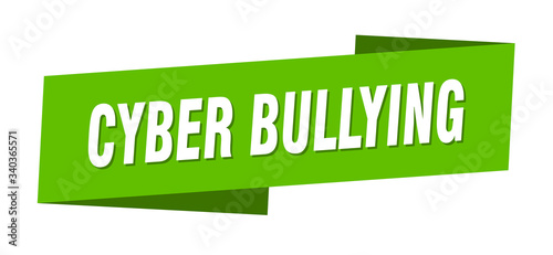 cyber bullying banner template. cyber bullying ribbon label sign