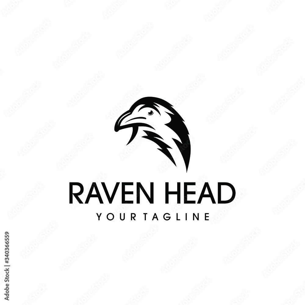 Fototapeta premium Raven bird logo vector design. Awesome a raven logo. A raven bird logotype.