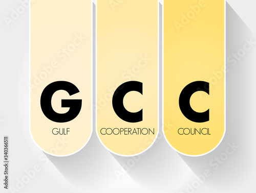 GCC - Gulf Cooperation Council acronym business concept background
