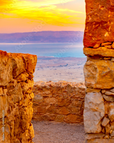 Masada fortress in Israel photo