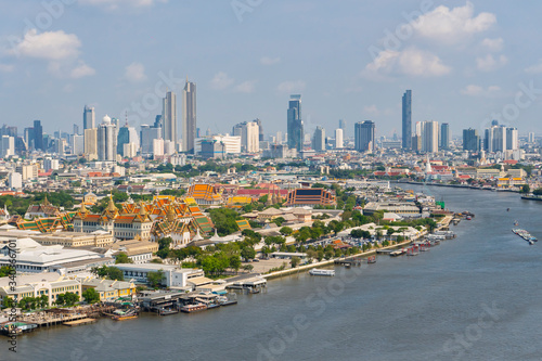 Aerial view of Bangkok river,Thailand