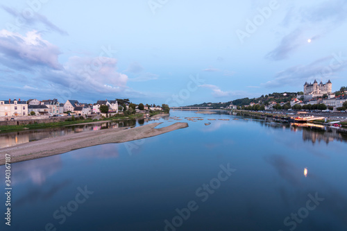 Exterior view of the beautiful city of Saumur with its castle in the Loire Valley, France (Europe)