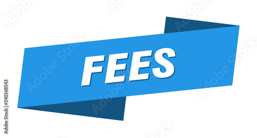 fees banner template. fees ribbon label sign