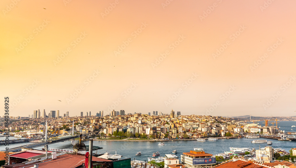 Istanbul at sunset, Turkey
