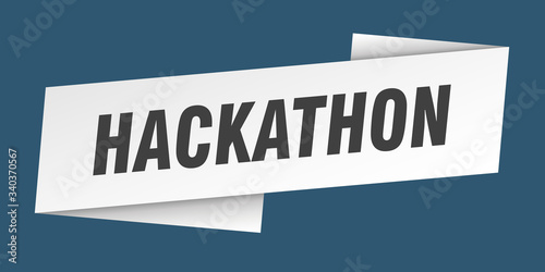 hackathon banner template. hackathon ribbon label sign