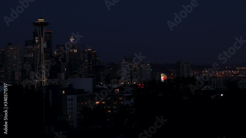 Wallpaper Mural Time Lapse of the Seattle skyline and The Space Needle at night, Seattle, Washington, USA Torontodigital.ca