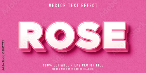 Editable text effect - rose pink style