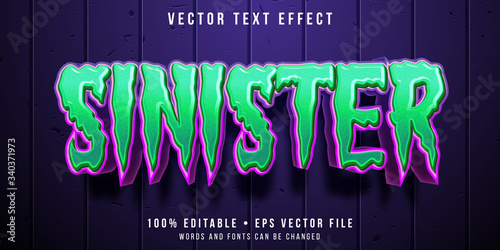 Editable text effect - spooky sinister style