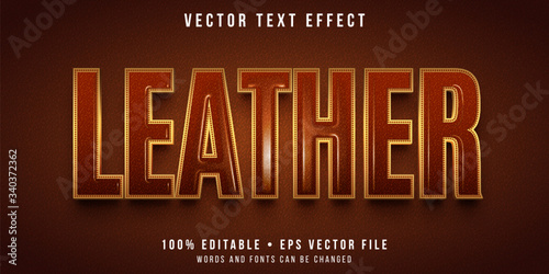 Editable text effect - leather texture style