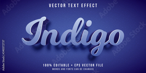 Editable text effect - indigo color style