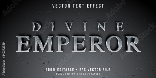 Editable text effect - textured silver style