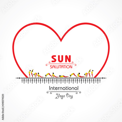 Vector Illustration of International Yoga Day - 21 June