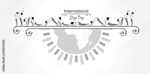Vector Illustration of International Yoga Day - 21 June