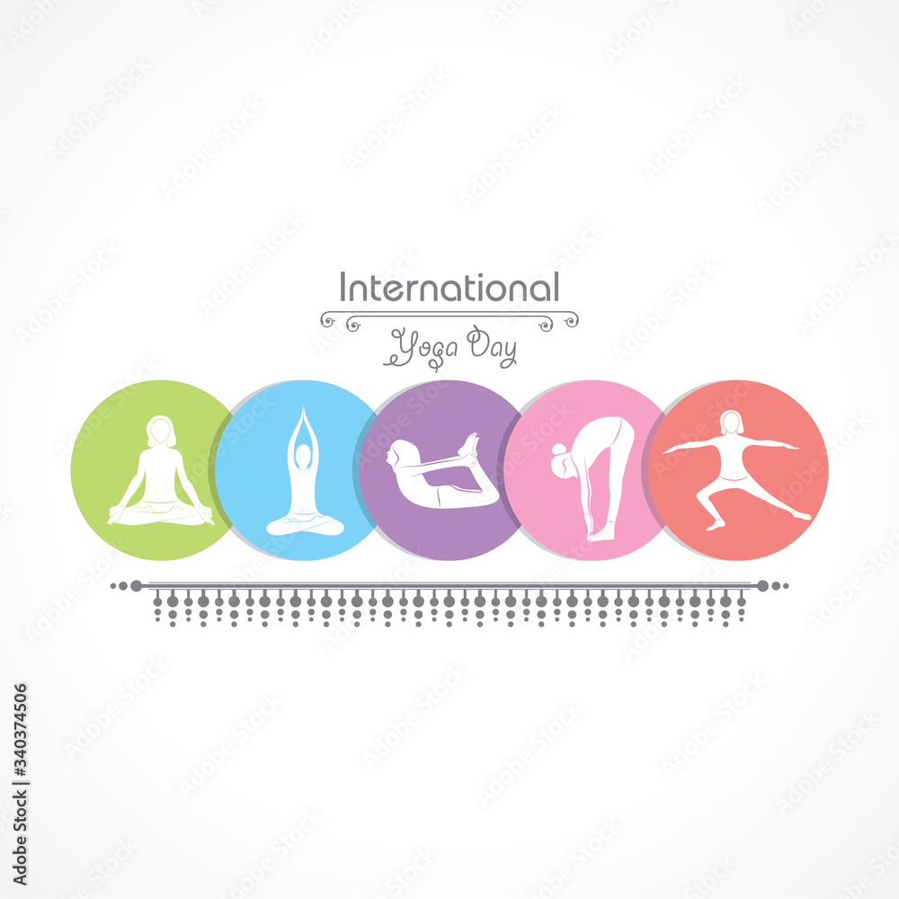 Vector Illustration of International Yoga Day - 21 June Vector Illustration of International Yoga Day - 21 June