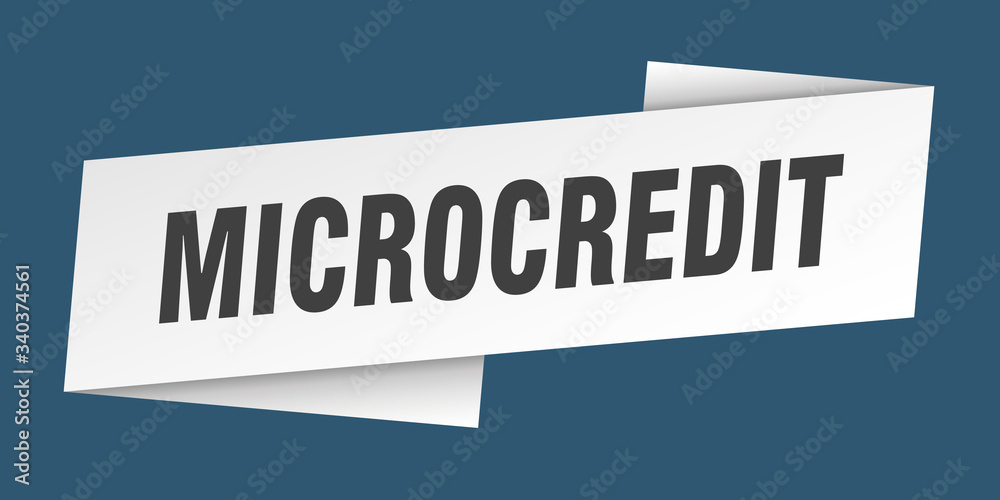 microcredit banner template. microcredit ribbon label sign