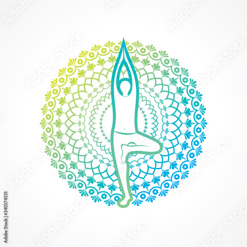 Vector Illustration of International Yoga Day - 21 June