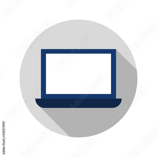 Flat Laptop Circle Icon