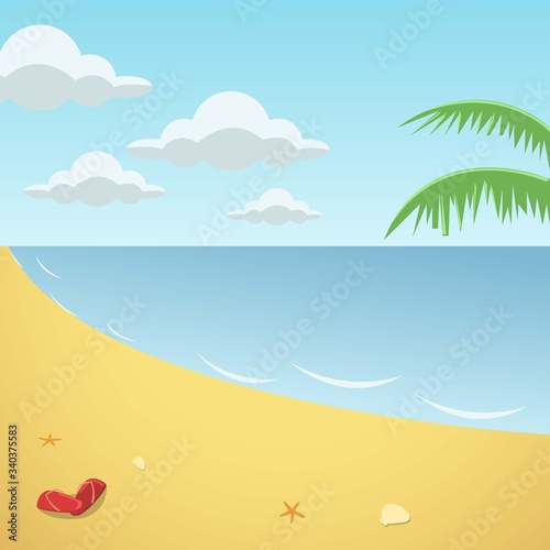 Beach in Summer with Sunny Weather